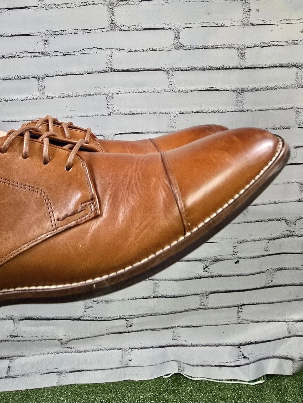 Cole Haan Lenox Hill Cap Toe Oxford Polished Leather British Brown Size 8.5